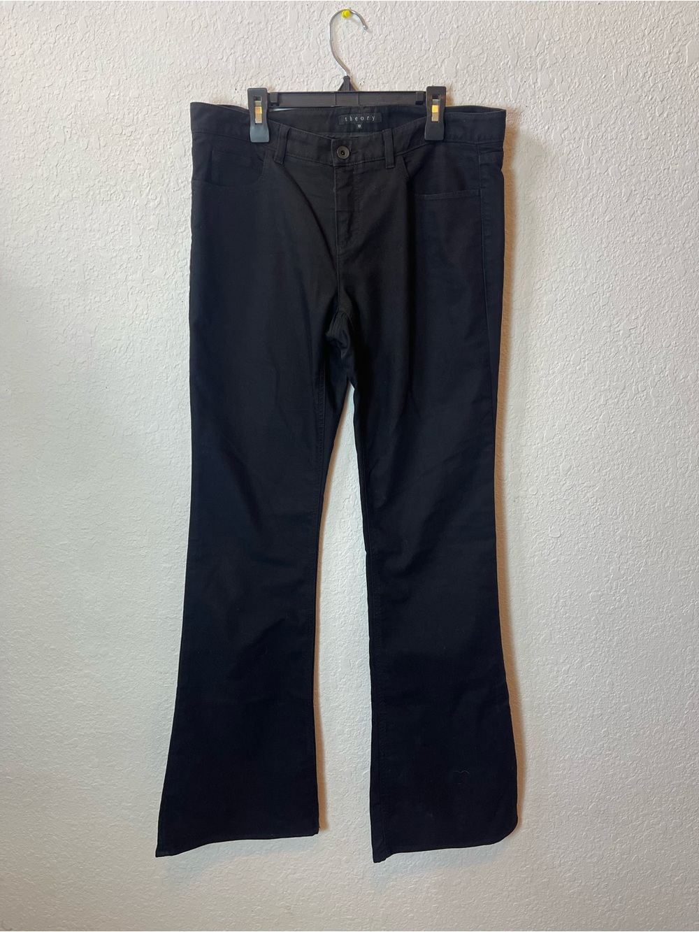 Theory Black Low Rise Flare Pants size 10